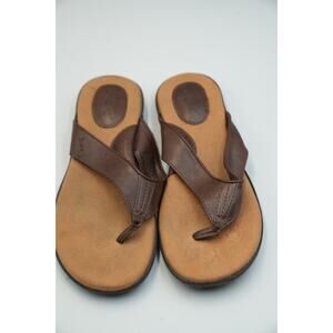 B.O.C. Women's Brown Slip-On Sandals Size 8 M Vegan Leather‎ Open Toe Cork Sole